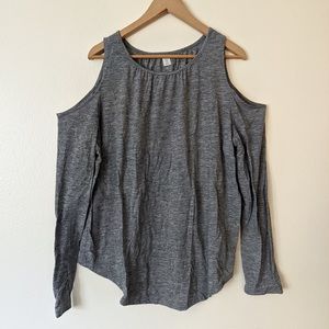 Gray long sleeve with shoulder holes